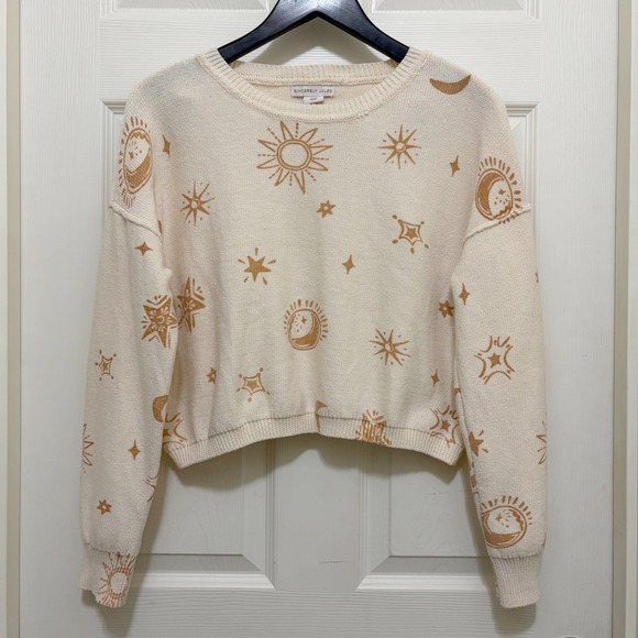 Sincerely Jules Sweaters - Sincerely Jules Sun Moon Star Knit Sweater Cropped M Celestial Whimsigoth Witchy